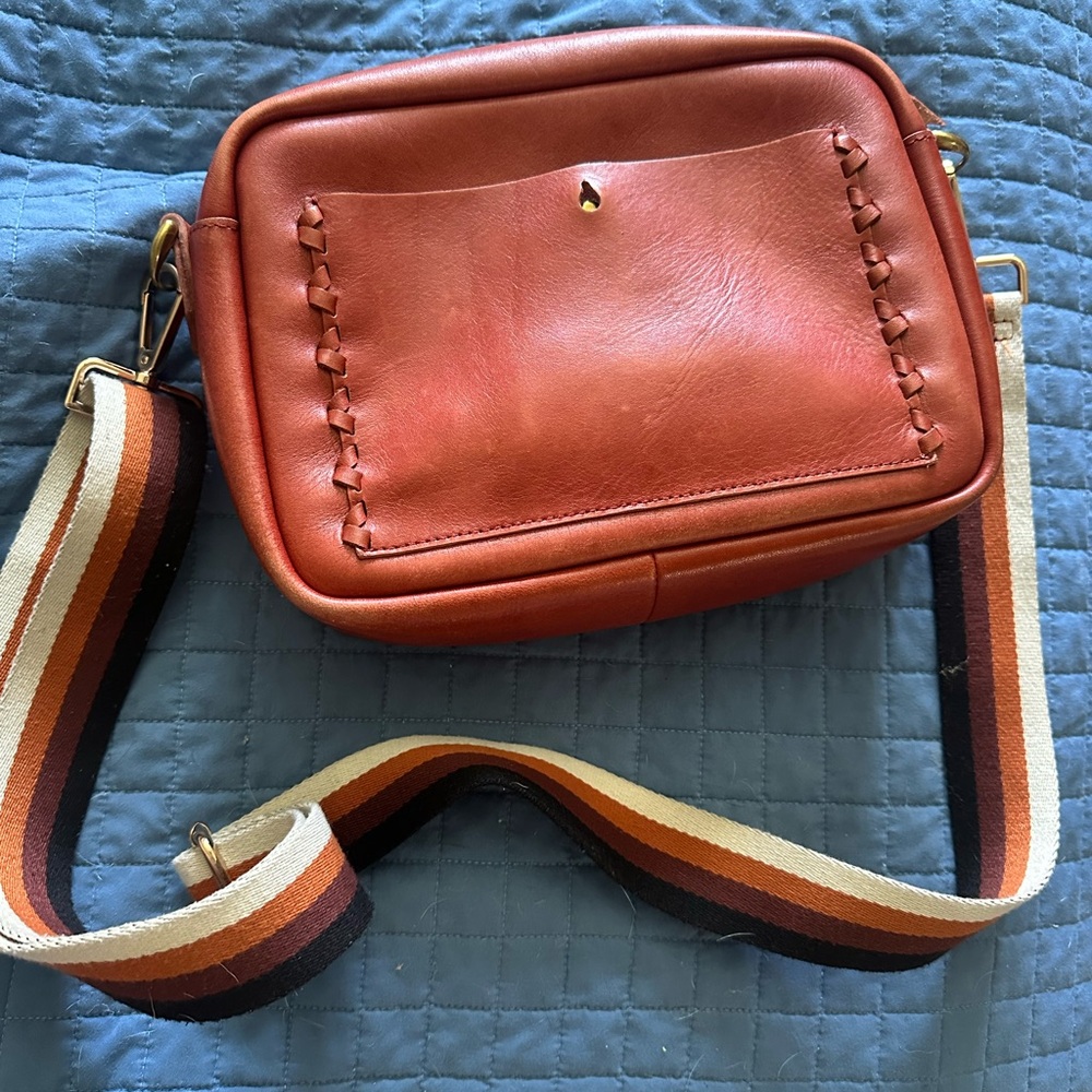 Madewell camera Bag with Striped Strap